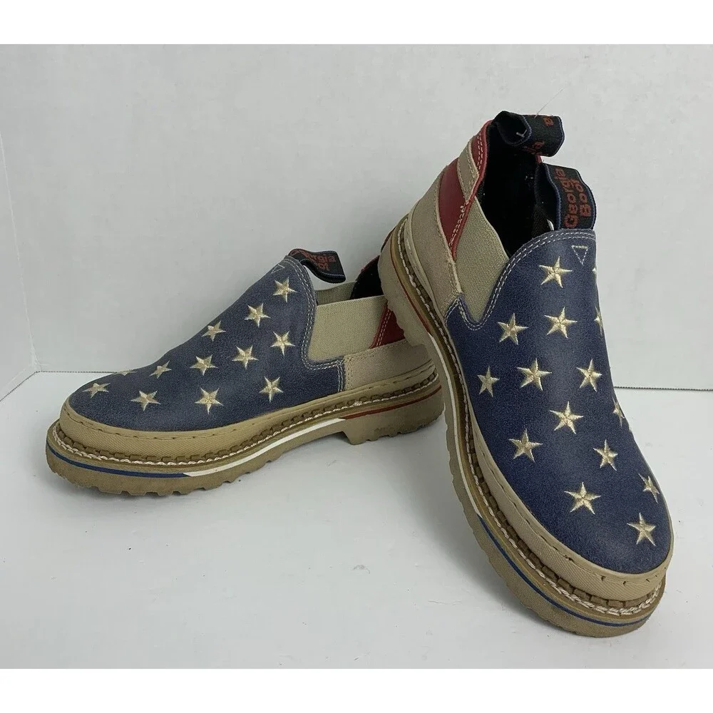 Georgia Giant Romeo Womens 8 Americana Red White Blue Slip Resistant - Picture 11 of 13